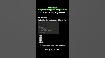 Day 20 Think you know Python programming? Test your knowledge with this MCQ!  @5minutesprogramming
