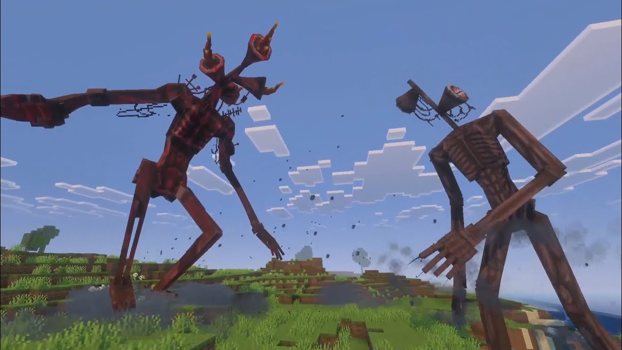 Infected Siren Head vs The Art of Trevor Henderson Addon in Minecraft Bedrock