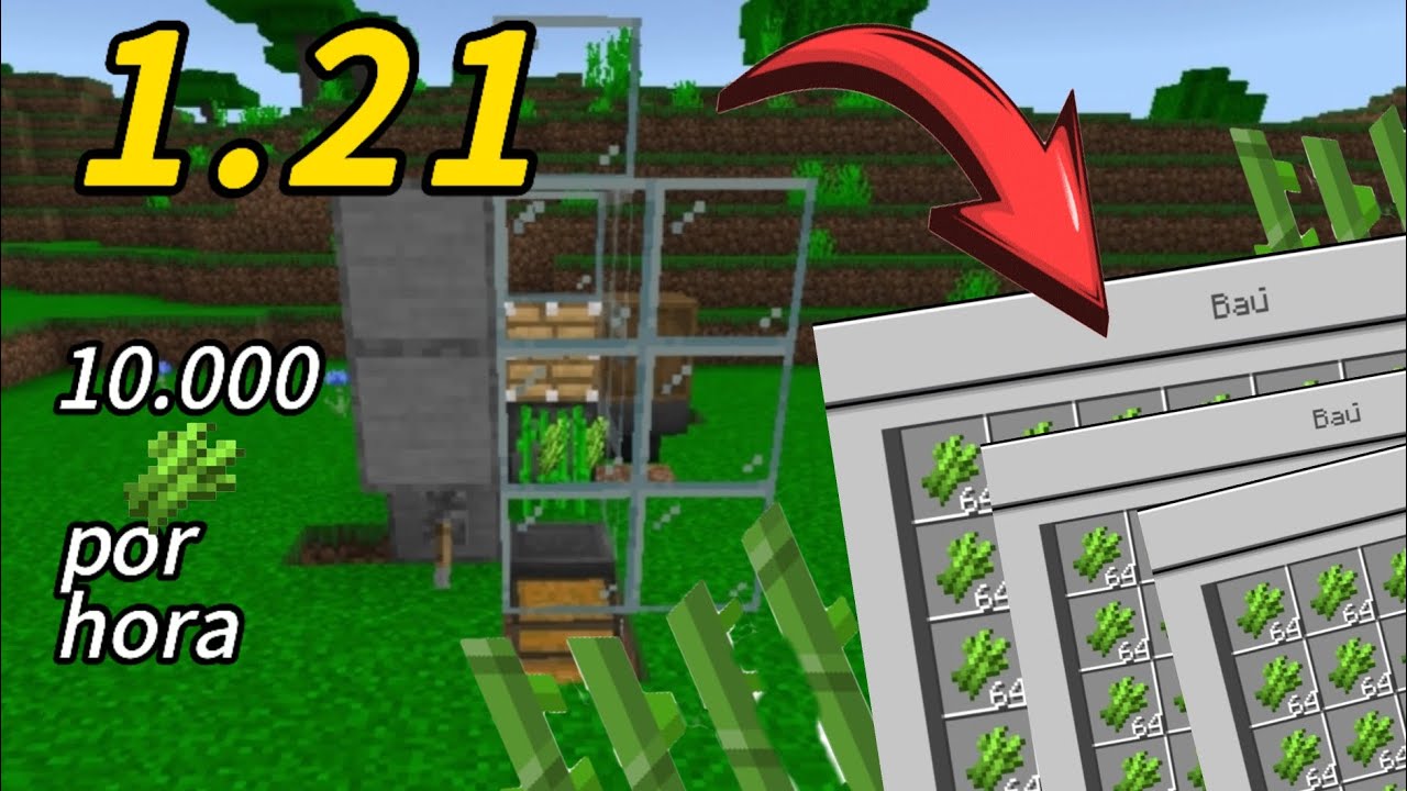 Melhor Farm de CANA do Minecraft Bedrock 1.21 - YouTube