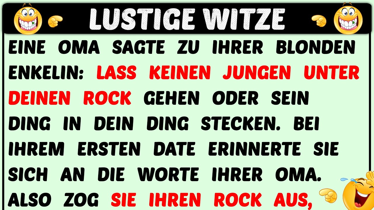 Witz des Tages | Blonde zieht nach Omas Rat den Rock aus! 🤣 | Lustige Witze Täglich
