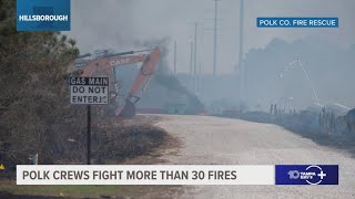 Polk County emergency crews responded to over 30 brush fires