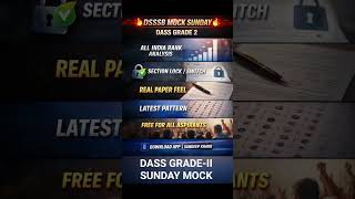 DSSSB DASS GRADE-II SUNDAY MOCK #dsssb #upsc #ssc
