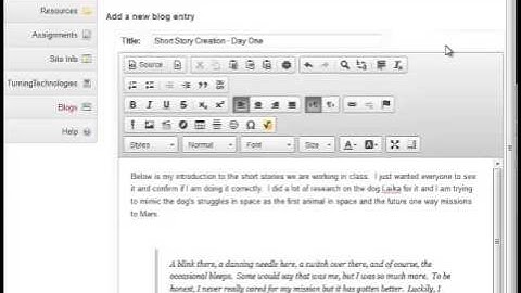 Using the Blogs Tool in Sakai