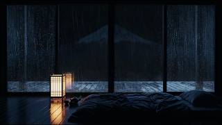 Thunderstorm & Heavy Rain - Dark Japanese Mountain Bedroom | 12 Hours  Sleep