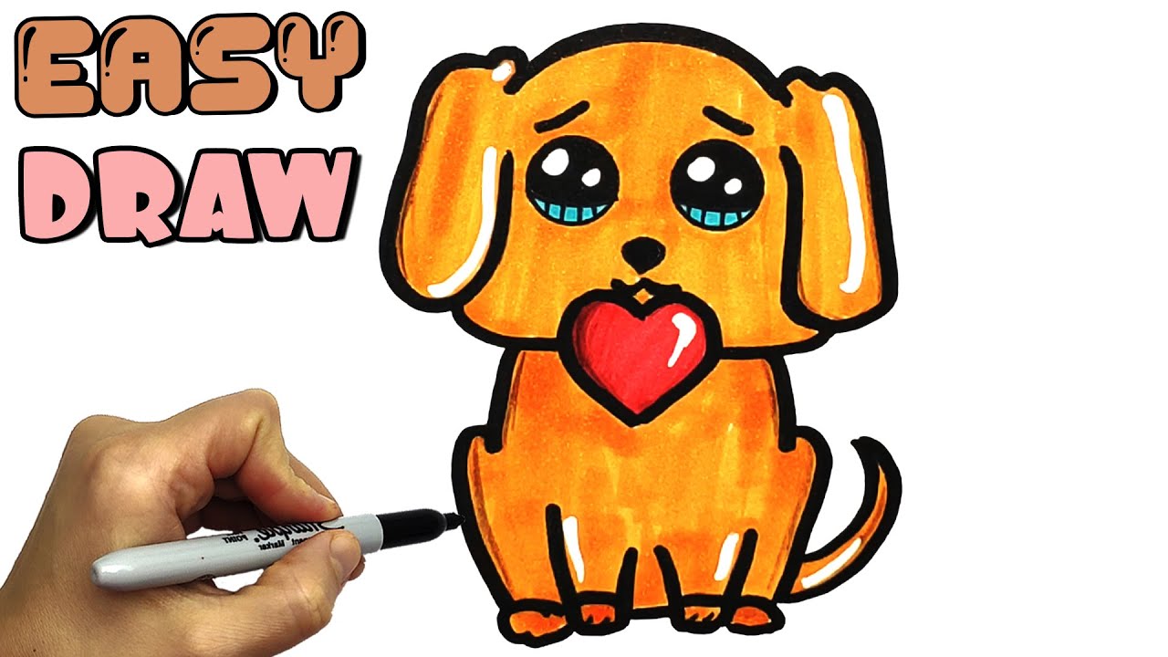 20 Cute Easy Dog Drawings - The Clever Heart