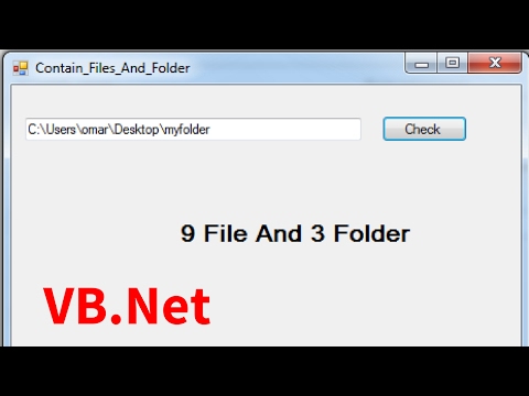 VB.Net - How To Check If Directory Contains Files And Folders In Visual Basic.Net [ with code ]