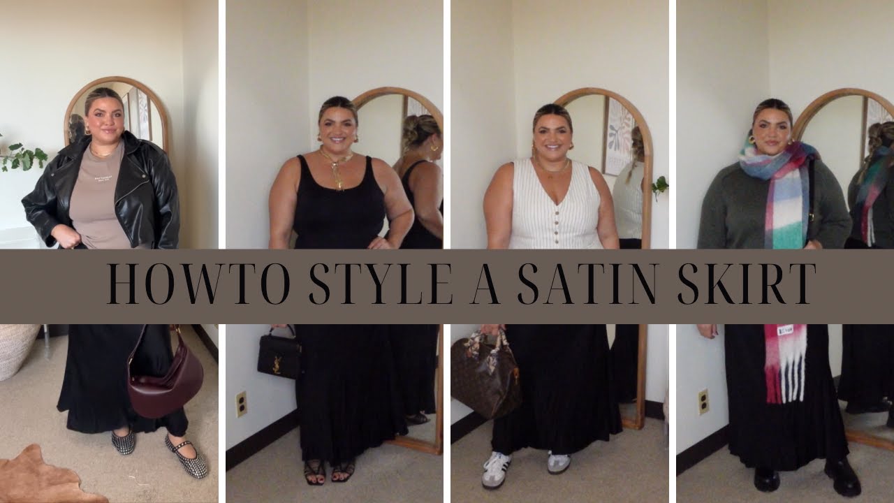 How to style a satin skirt | Plus size styling | Fall/ winter fashion styling