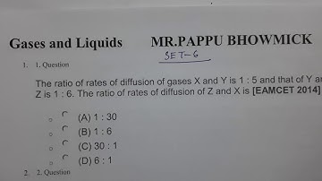 Solved M.C.Q on state of Matter(Gases & Liquids),SET:06,Mr.Pappu Bhowmick