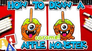 how draw caramel apple monster