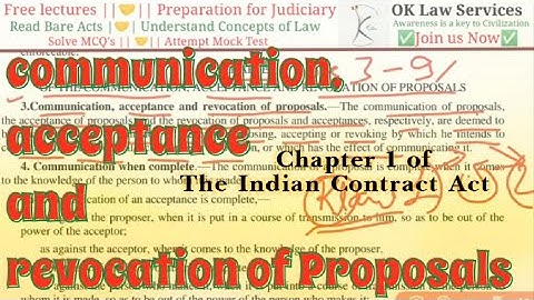 Sec 3-9 Communication, acceptance and revocation of proposals of Indian Contract Act, 1872