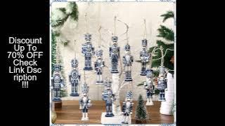 12Pcs Nutcracker Soldier Wooden Pendant Xmas Tree Hanging Ornament 2024 Christmas Decoration for Hom