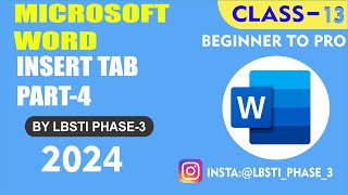 INSERT TAB PART-4 IN MS-WORD | LBSTI PHASE 3 | BEGINNER TO PRO