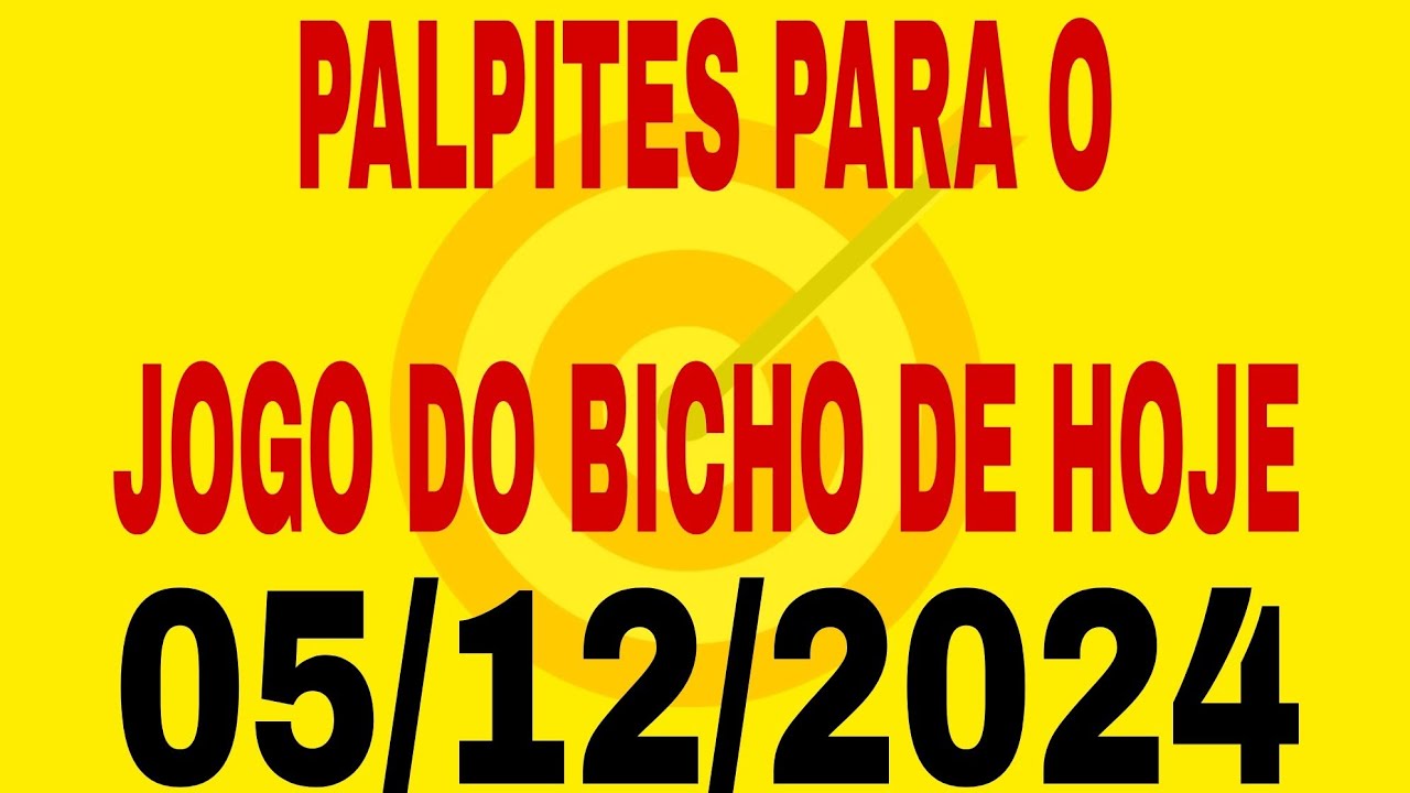 PALPITES FORTES PARA O JOGO DO BICHO DE HOJE! - YouTube