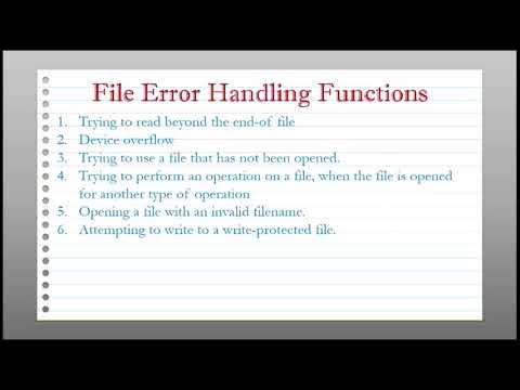 File error Handling Functions - YouTube