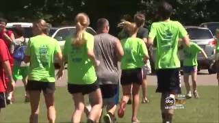 Runners run mile with special needs athletes