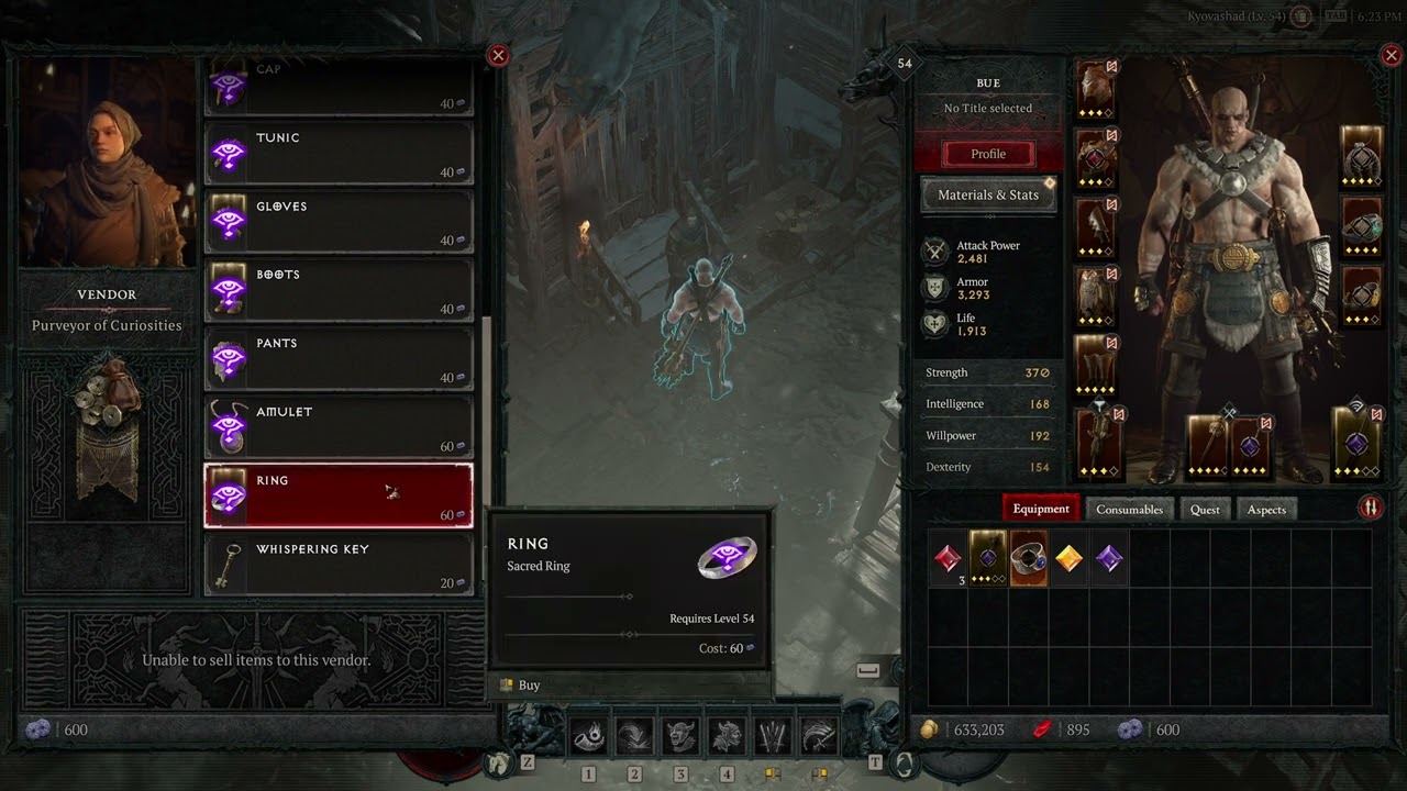 Sacred items with Obols, Diablo 4
