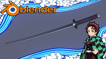 Tanjiro Kamado Katana 3D Modeling in Blender Tutorial