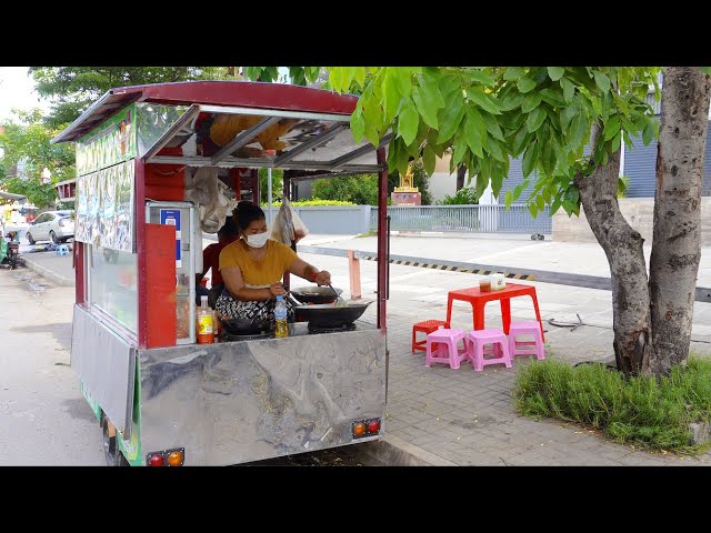 She Works Hard Everyday! Upgrade from A Small Cart to A Mini Food Truck of Fried Rice & Noodle class=