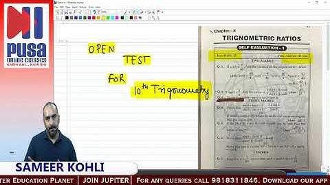 Test of 10 Maths | TRIGONOMETRY | by Sameer Kohli Sir