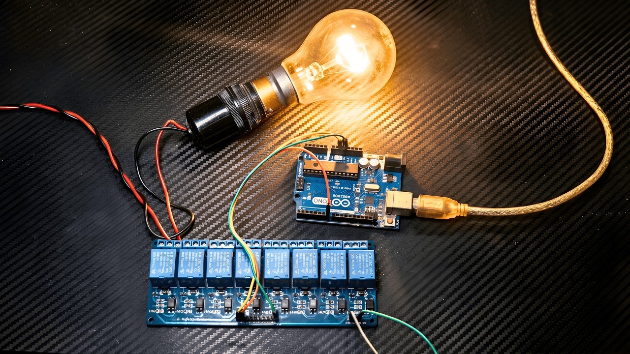 Bulb On/off Using Relay Module Arduino Relay Control 🔥 100W Bulb Blink using 8 Channel Relay Module ...