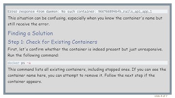 Solving the No Such Container Error in Docker