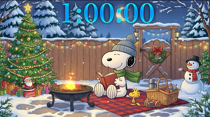 60-Minute Snoopy Lofi Christmas Timer 🎄 | Relax • Study • Chill