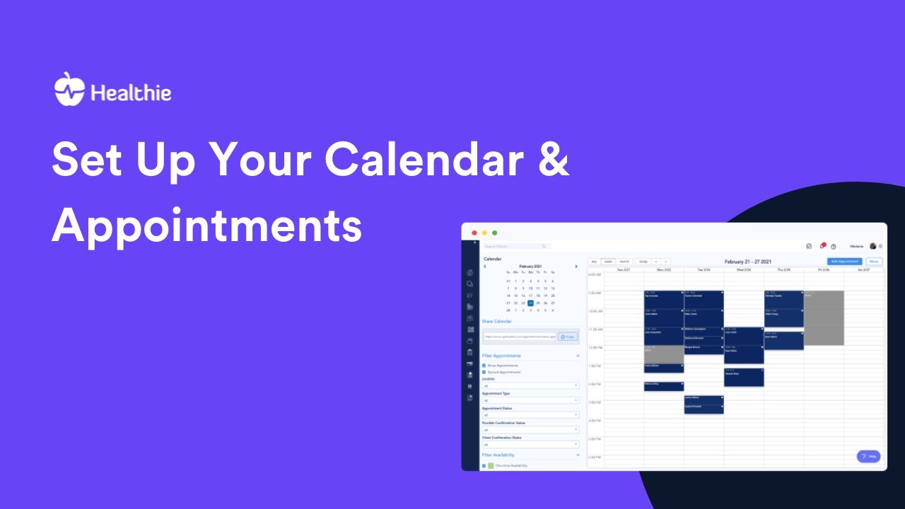 Practice Management Software Calendar - Client Scheduling & Booking | Healthie