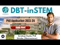 Papplications 2023 at dbtinstem for mid doctoral programme started  dbtinstem   apply now
