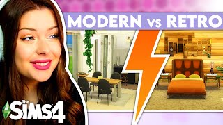 Modern vs Retro Build Challenge in The Sims 4