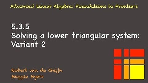 05.3.5 Solving a lower triangular system, Variant 2