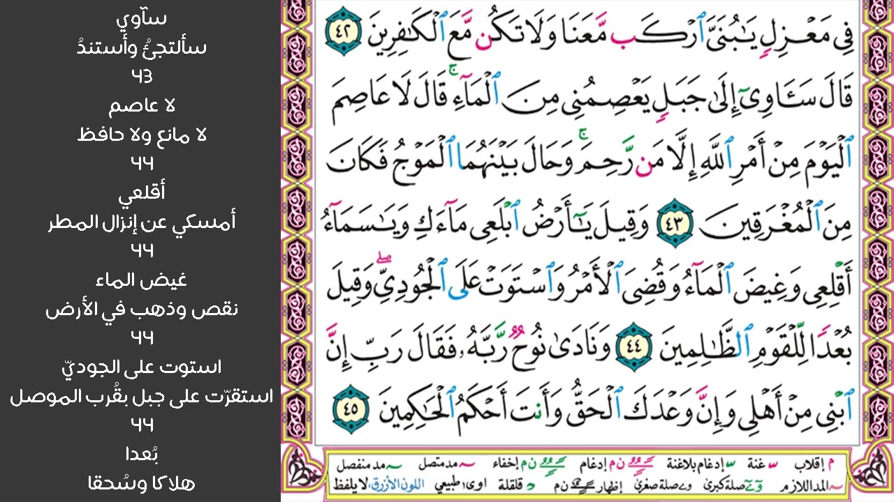 # ٦ سورة هود صفحة ٢٢٦ من القرآن مكررة ١٠ مرات بصوت ماهر معيقلي ويصنع الفلك