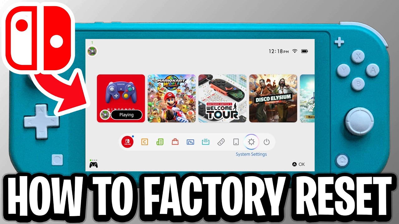 How To Factory Reset Nintendo Switch Lite - Full Guide - YouTube