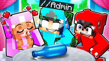 Using ADMIN COMMANDS to Cheat in Spin the Bottle in Minecraft!