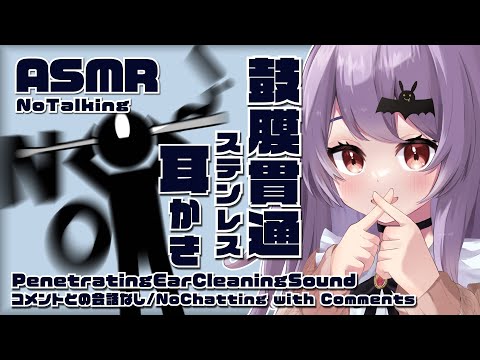 【ASMR/No Talking】ガリゴリ鼓膜貫通耳かき/Penetrating Ear Cleaning Sound-Stainless-#224【睡眠導入/No Talking/4h】