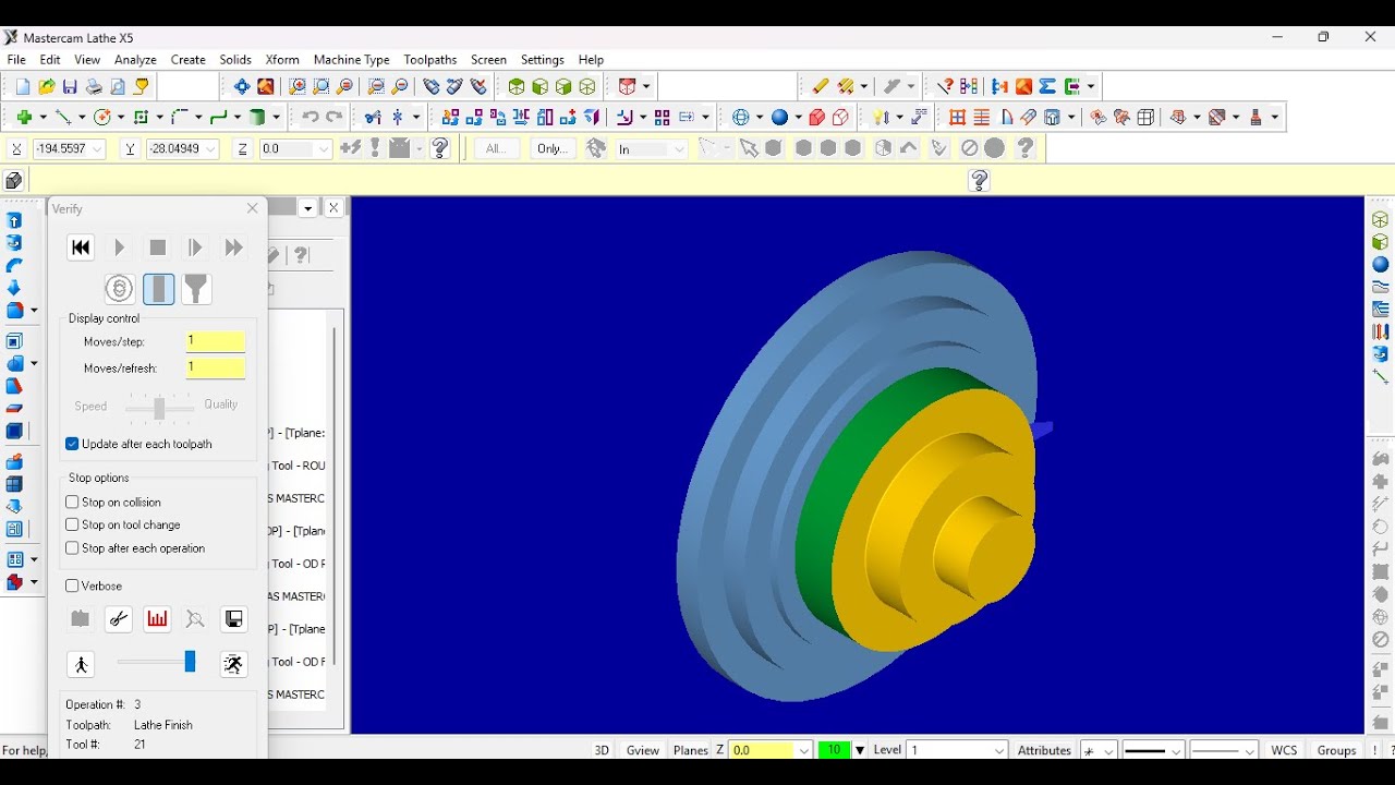 LATHE OPERATION | MASTER CAM X5