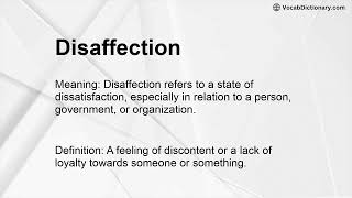 Disaffection Meaning