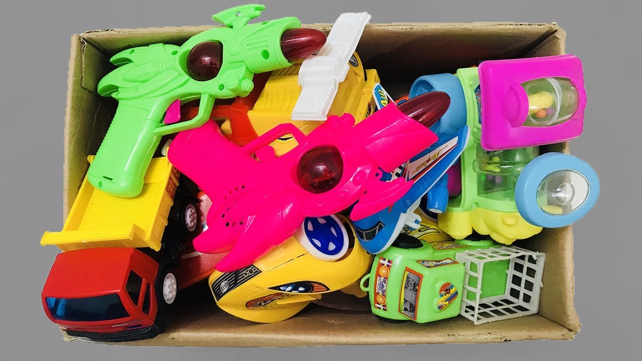 Box Full of Toys Learn Colors Whats in the Box Lots of Guns and