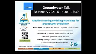 GW Talk: Machine Learning modelling techniques for groundwater availability in RSA Dolomites. screenshot 2