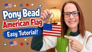 DIY Pony Bead American Flag Keychain | Easy Beginner Bead Tutorial