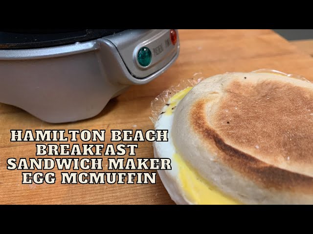 Hamilton Beach Breakfast Sandwich Maker, Red & Dual Breakfast Sandwich  Maker with Timer, Silver (25490A)