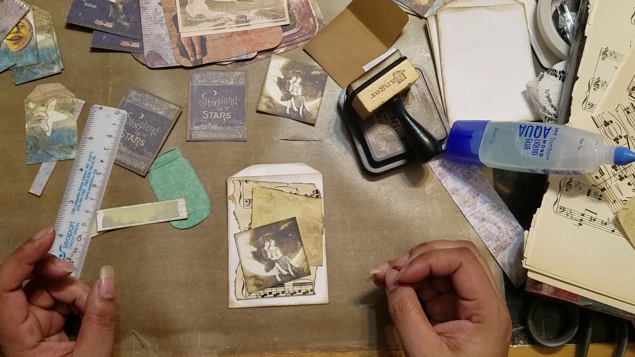 Craft With Me ~ Making pockets/tuck spots for my journal - YouTube