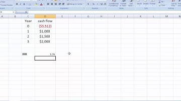 Calculation of Internal Rate of Return  IRR  by using excel sheet