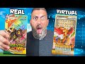 Real vs Virtual Pokemon Booster Pack!