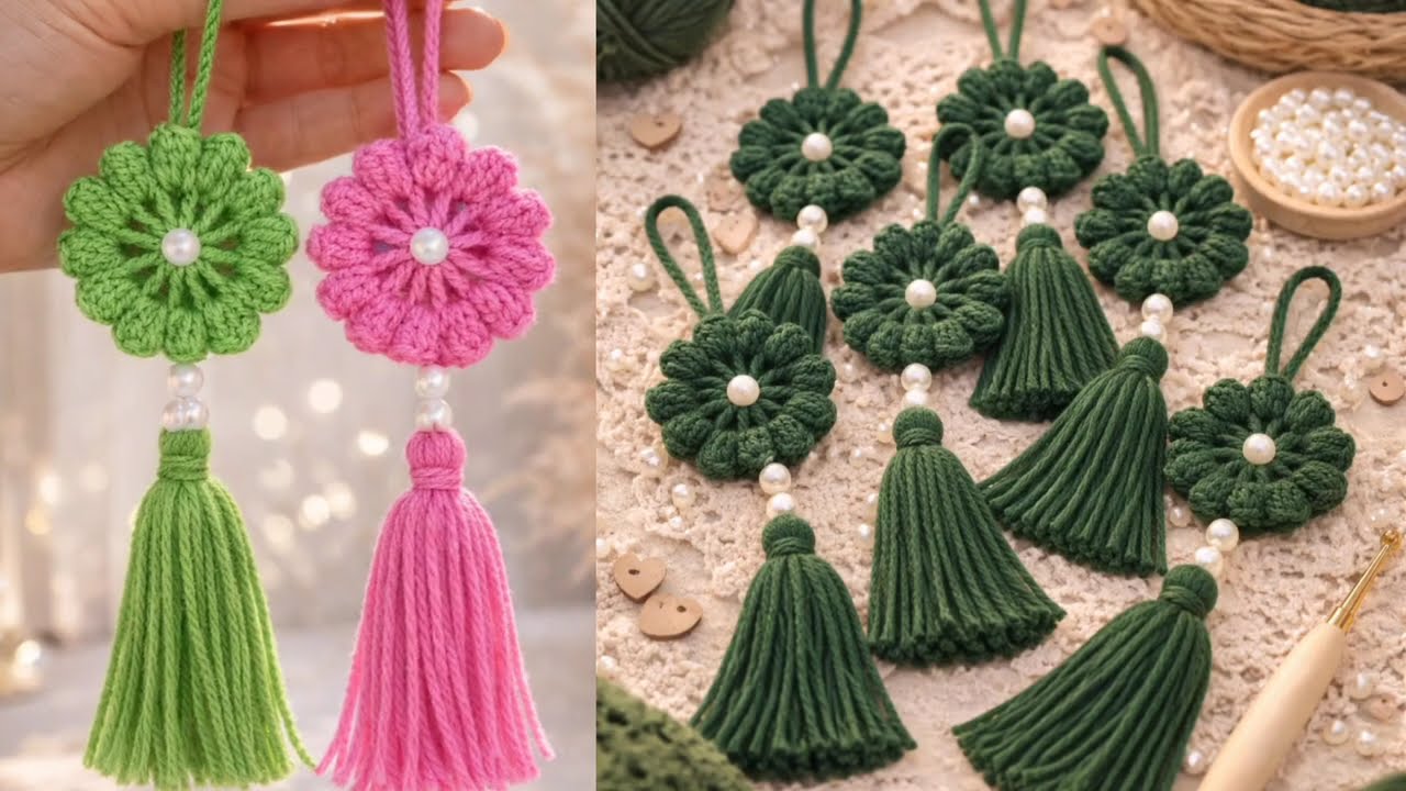 Crochet Flower Keychain l Car Hanging, Bag Charm& Home Decor l Beginner- Friendly Tutorial 2026 