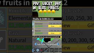 Pov: Lucky Day In Blox Fruits 🤑 #roblox #bloxfruits #shorts