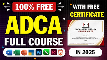 ADCA Computer Course With Certificate - in Hindi 2025