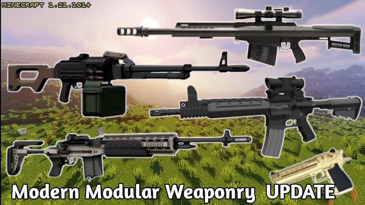 Modern Modular Weaponry Addon UPDATE Showcase 3D Guns in Minecraft PE 1 ...