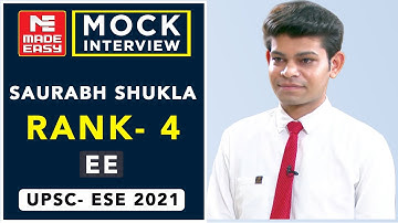 UPSC | ESE-2021| Mock Interview | Saurabh Shukla | AIR-4 | Electrical Engg.| By MADE EASY Experts