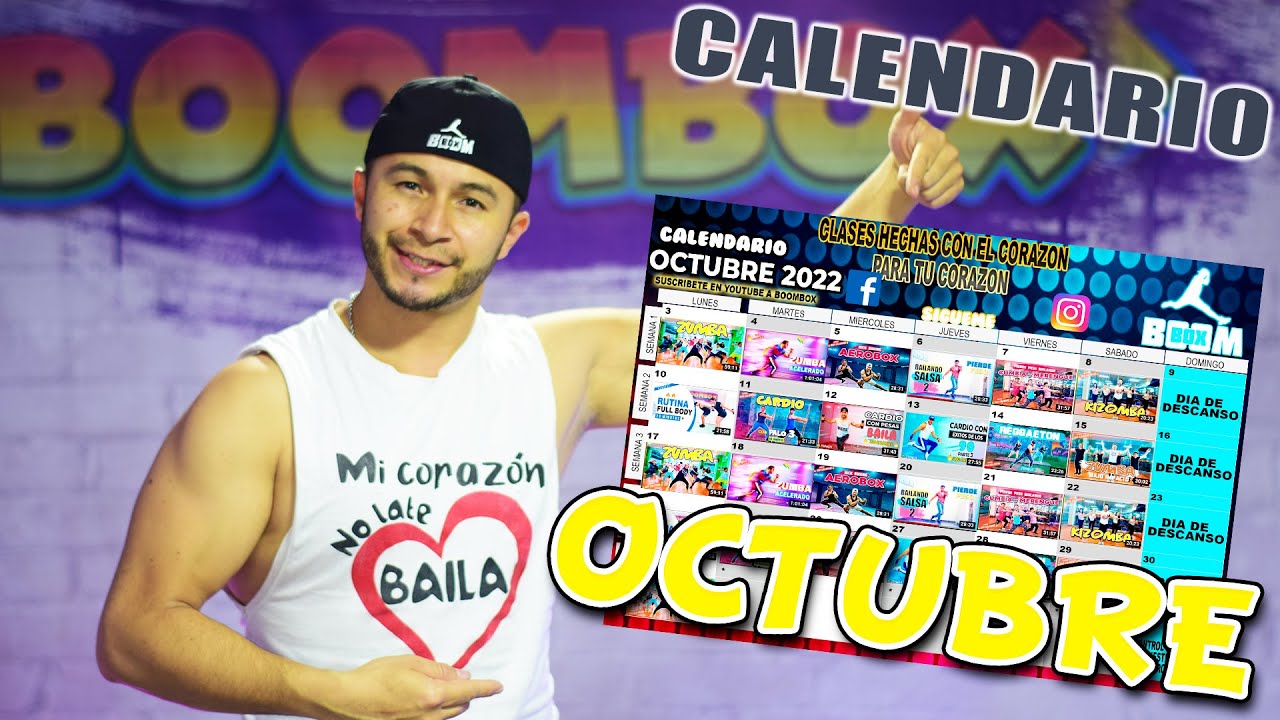 ADELGAZA Y TONIFICA CALENDARIO OCTUBRE 2022 Boombox Fitness YouTube