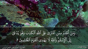سورة الصف كاملة مكتوبة ومسموعة بصوت القارئ احمد الحراسيس